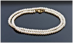 Single Strand Fresh Water Pearl Necklace, Length 18 Inches.