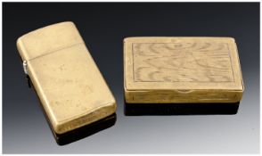 Trench Art, Lighter And Hinged Snuff Box.