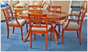 Modern Dining Suite, comprising table and two carver chairs and four side chairs, in a mahogany