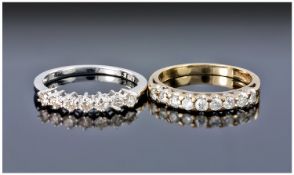 Two 9ct Gold Diamond Eternity Rings, Each Set With Round Brilliant Cut Diamonds, Approx .35ct