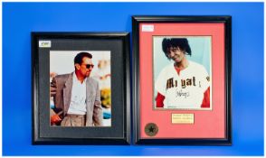 Two Autographed Framed Pictures with certificates of authenticity. Robert Diniro and Whoopi