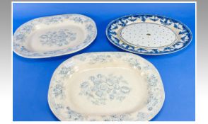 Pair of Asiatic Pheasants Pattern Meat Platters, each 16 inches x 12.75, oval meat platter with