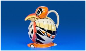 Lorna Bailey. Hand painted Novelty Figural Jug in the form of comical bird. 9 inches high.