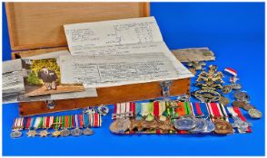WW2 Military Interest, Group Of Ten Medals Comprising Naval General Service Medal With Palestine