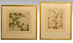 Elyse Ashe Lord (Exh 1915 - 1939) Pair of colourpoint lithographs, both signed, A. Bird on branch