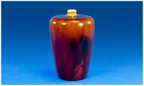 Royal Doulton Crystalline Vase ` Chocolate Colourway ` c.1920`s. Height 5 Inches.