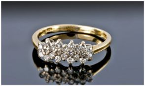 18ct Gold Diamond Cluster Ring, Set With Round Modern Brilliant Cut Diamonds, Fully Hallmarked,