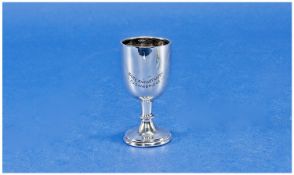 Miniature Silver Trophy, in the form of an egg cup, inscribed to front, `Name, Marine, Trophy, C.J.