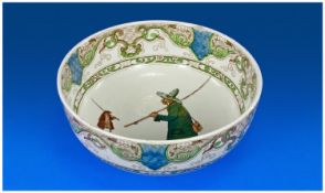 A Royal Doulton Early Isaak Walton Ware Jedo Bowl Circa 1900`s. `Gallant Fishers` D2420 with Jedo
