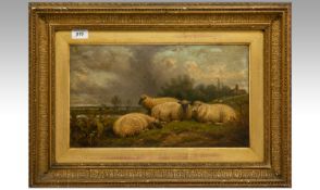 Aster Richard Chilton Corbould 1812-1877 titled `A Part of the Flock`, Oil on Canvas. Period frame.