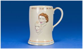 Crown Devon Fieldings Queen Elizabeth II Coronation Musical Jug. Date 1953. 5.5`` in height.