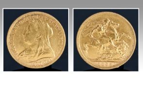 Victoria 1893 Sovereign Melbourne Mint