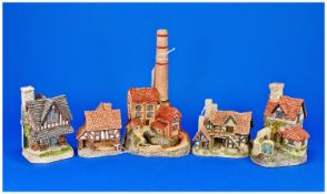 Collection Of Five David Winter Cottages, Comprising The Bothy, St Annes Well, The Midlands