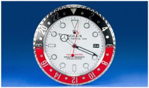 Rolex - Yacht Masters Dealers Metal Display Wall Clock. Battery Operated. Dealers Display 13.5