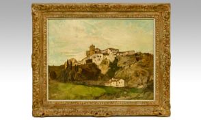 Oliver Hall RA (1869-1957). A Spanish Hill Town, Oil on Canvas 22 by 28 inches. Signed. Elected RA
