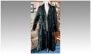 Black Bull Skin Ladies Full Length Coat.