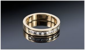 9ct Gold Diamond Eternity Ring, Set With 7 Round Modern Brilliant Cut Diamonds, Fully Hallmarked,