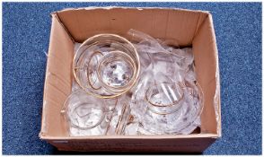 Box Containing a Collection of Glass, including glass bowls, cut glass fruit bowl, Champagne