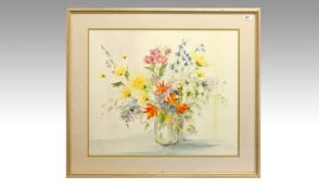 E. Bradley 20th century, Floral study watercolour 26 inches x 22 inches
