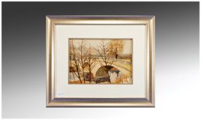 J Edward Hodgkin Watercolour Autumn Scene dated 1940 13 inches x 10 inches. Signed lower left.