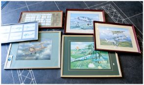 Collection Of 6 Aviation Prints. Various sizes.