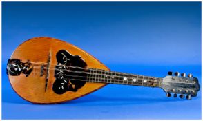 Giovanni De Meglio Hand Signed Mandolin. Circa 1903. Model 1A with floral inlay, distinctive side