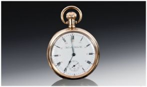 Hamilton Jewels Gold Plated Open Faced Lever Pocket Watch, serial no. 312299, date 1903. Guarenteed