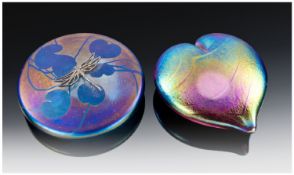 John Ditchfield Signed Fine Quality Paperweights (2 in total) `Heart & Dragonfly` 3 & 3.5`` in