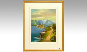 Roland Stead Exhibition Painting, Circa 1910. Isola Pescator `Lake Maggiorre` signed watercolour.