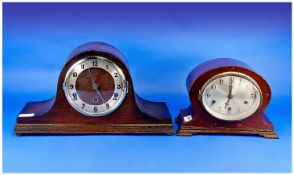 Early 20th Century Mahogany Mantle Clock, circa 1910, with silvered dial and Arabic numerals, the