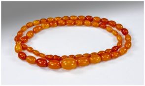 Early To Mid 20thC Butterscotch Amber Necklace, Of Graduating Form, Length 30 Inches, Weight 42