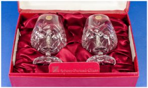 Stuart Crystal Boxed Glass Set together with Cristallerie Zwiesel Brandy Glass Set.