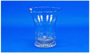 Trumpet Shape Stuart Crystal Glass Vase, star moulded base 6 inches high.