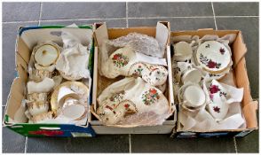 Three Boxes Containing a Collection of Various Ceramics, including `Colclough, Ridgways` part tea