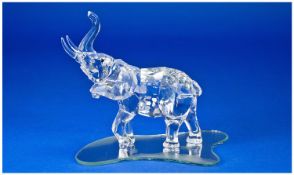 Swarovski Crystal Figure `Elephant Mother` designer Heinz Tabertshofer. Number 678945. Jet Black