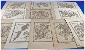 Collection Of 17 County Maps Of Scotland, Published By A Fullarton & Co  London & Edinburgh c1850`s