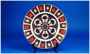 Royal Crown Derby Imari Pattern Cabinet Plate 1128, date 1978, 10.5 inches in diameter.