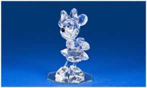 Swarovski Crystal Disney Figure `Minnie Mouse` Number 687436. 4.25`` in height with mirror & box.