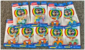 Box of Playskool Tiny Toon Adventures Toys, In Original Packaging. Includes Plucky Duck Taxi,