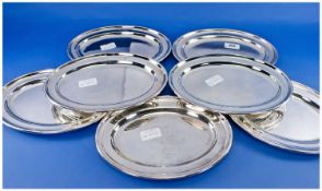 Set of Four Mappin and Webb Silver Plated Oval Shallow Serving Dishes. Engraved with a crown over