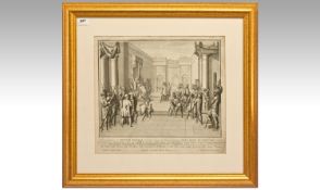 A Fine Antique impression And Early Italian Print Of Cosmo Medici In Audience, plate number 8.