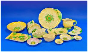 A Carltonware Fine Collection Of The 1930`s Period. 13 pieces in total. The `Buttercup` Pattern, on