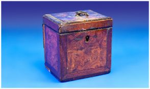 An 18th Century Walnut Veneered Tea Caddy. Circa 1760`s. Used state. Requires attention. Size 5x4.