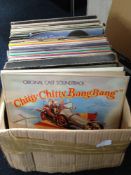 Box Containing a Collection of Vinyl 33 RPM Records, mainly from musicals from the 1960`s and 70`s.