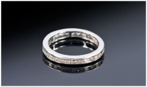 18ct White Gold Diamond Eternity Ring, Full Eternity Ring Set With  Round Brilliant Cut Diamonds,