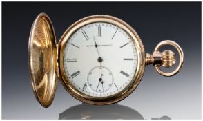 Elgin Watch Co. Full Hunter Gold Plated Pocket Watch. Convertible model, date 1908, 15 jewell