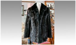 Dark Brown Mink Stripe Jacket, the striped appearance created by narrow, hidden strips of black