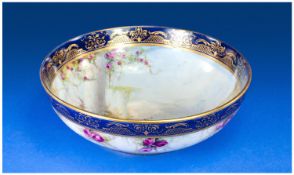 Royal Worcester Hand Painted Bowl, showing an Italianate scene, probably a representation of the