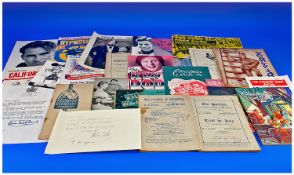 Collection Of Mostly Theatre Ephemera and some autographs.