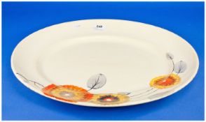 Clarice Cliff Large Meat Platter. Bizarre Range, No 6315. 18 inches in diameter.